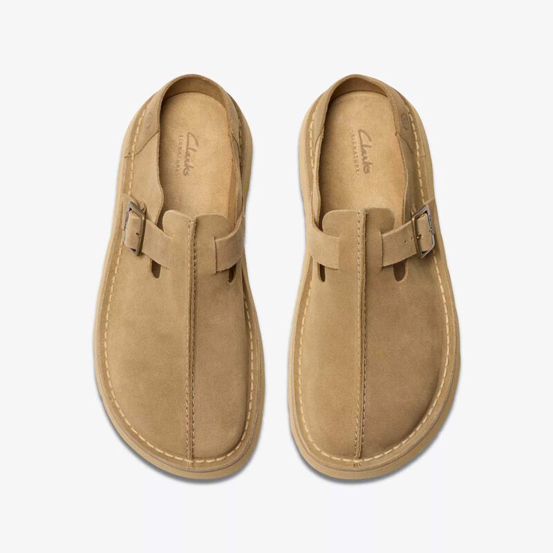 Clarks Mens Solsbury Mule Dark Sand Suede image number 2